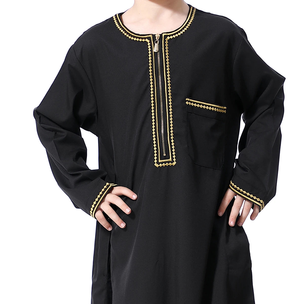 Muslim Boys Robe Kids Abaya Kaftan Prayer Islam Clothing Long Sleeve