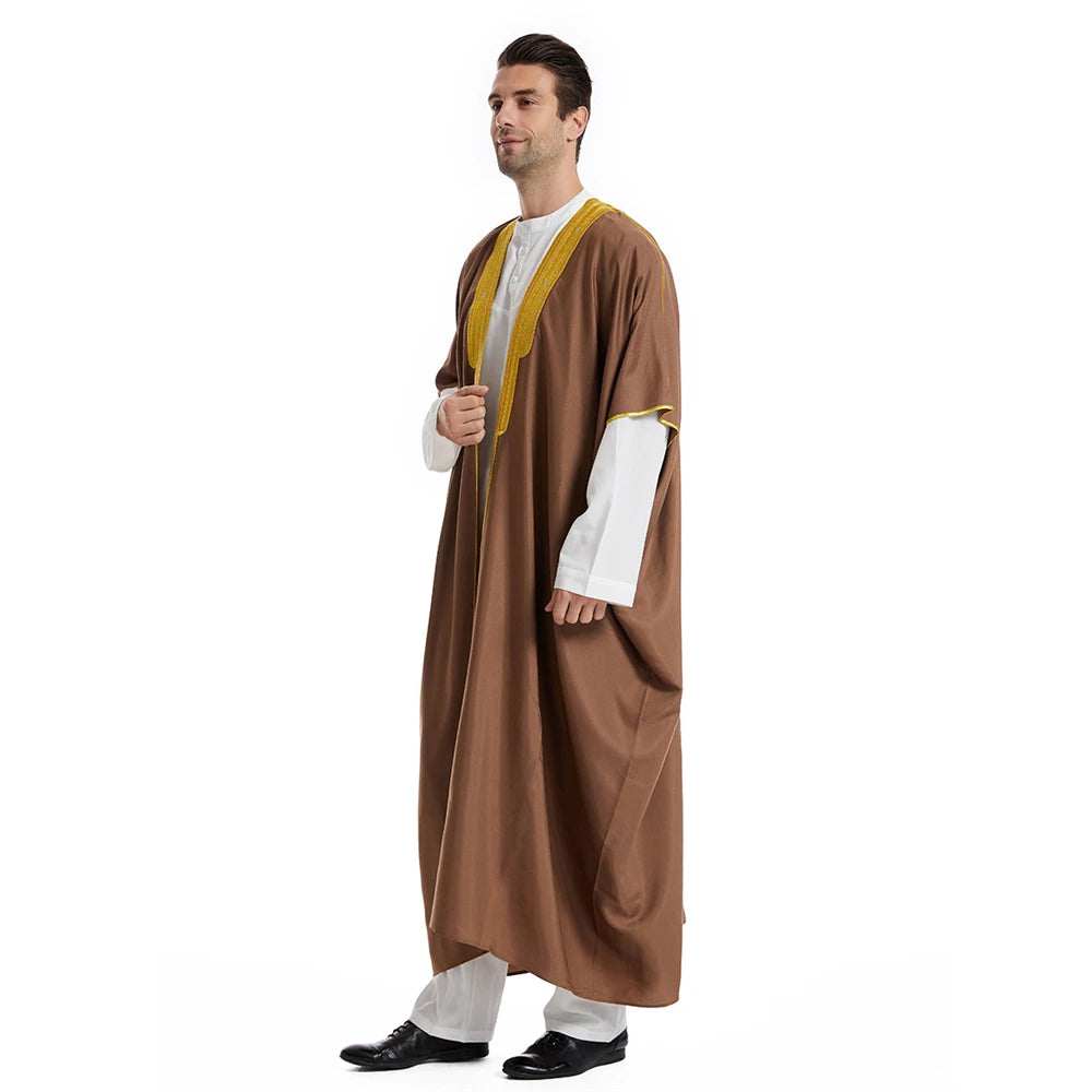 Middle East Mens Robe Muslim Dress Kimono Dishdasha Clothing Islamic  Jubba Thobe