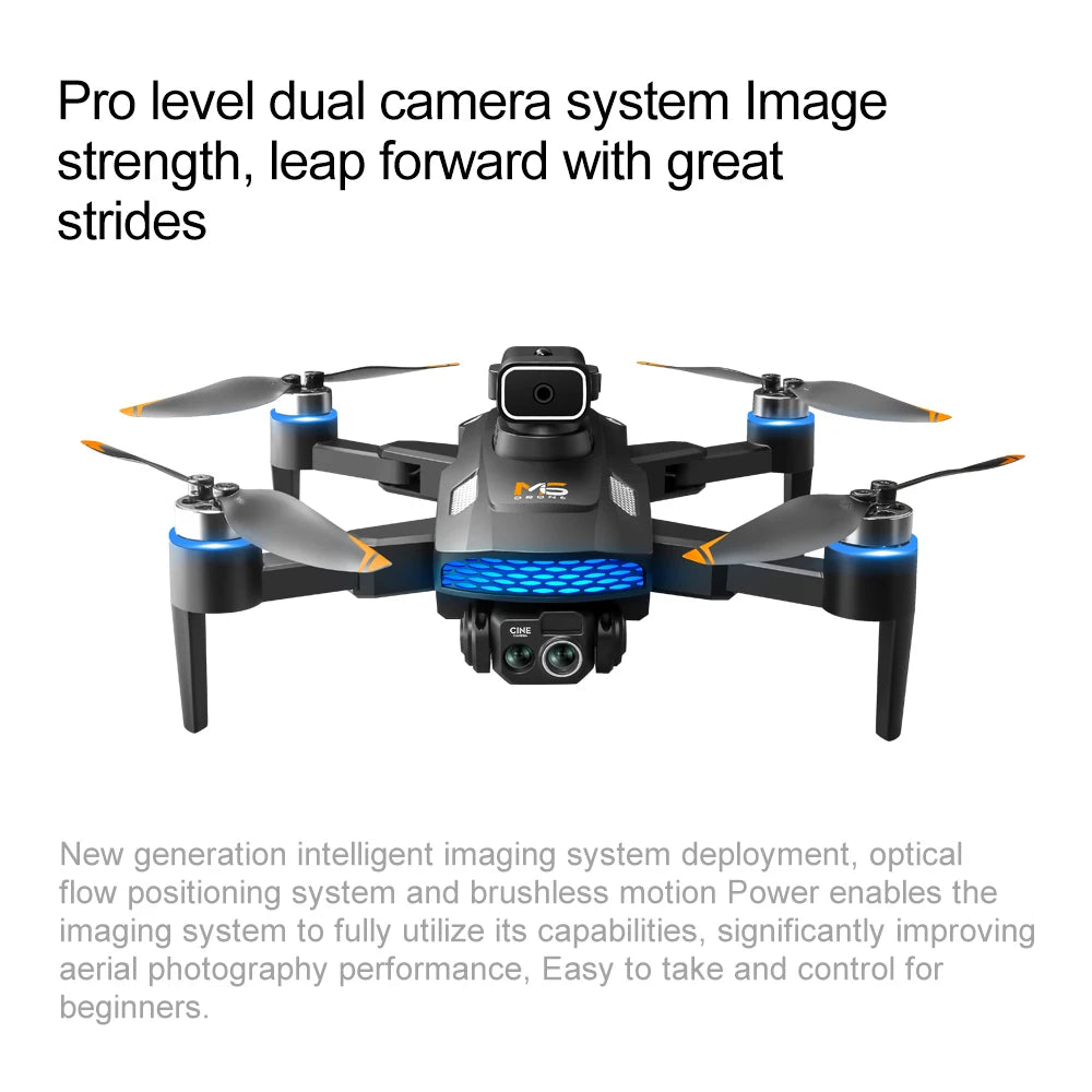 M6 Drone 8K HD Dual Camera Brushless With Screen Aerial Photography Optical Flow Obstacle Avoidance Folding RC Airplane Toy Gift