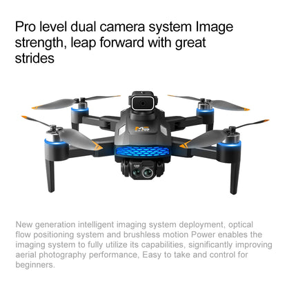 M6 Drone 8K HD Dual Camera Brushless With Screen Aerial Photography Optical Flow Obstacle Avoidance Folding RC Airplane Toy Gift