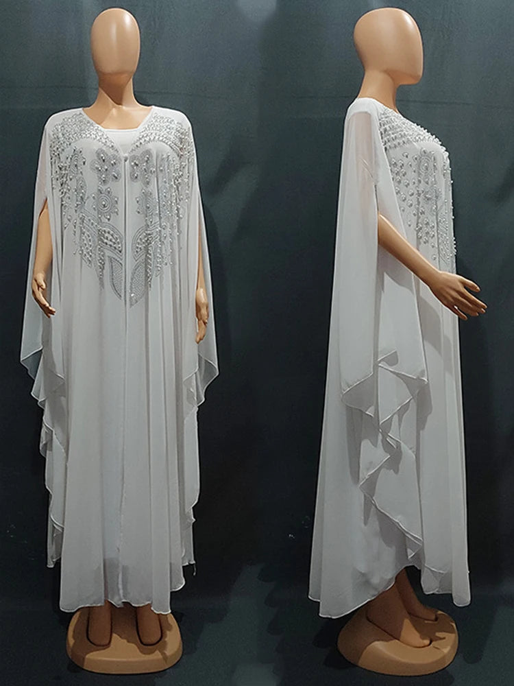 Women Luxury 2025 Chiffon Boubou Muslim Fashion Dress