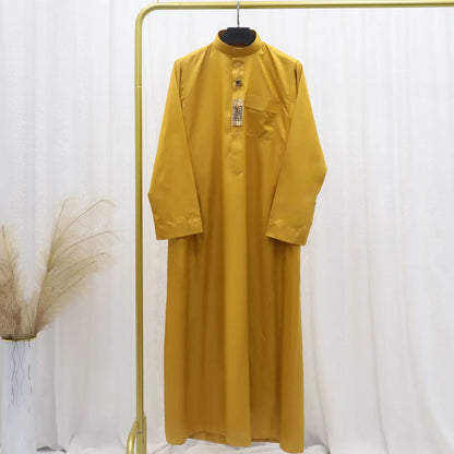 Muslim Eid Men Long Robe Kimono Dishdasha Abaya Kaftan Jubba Thobe