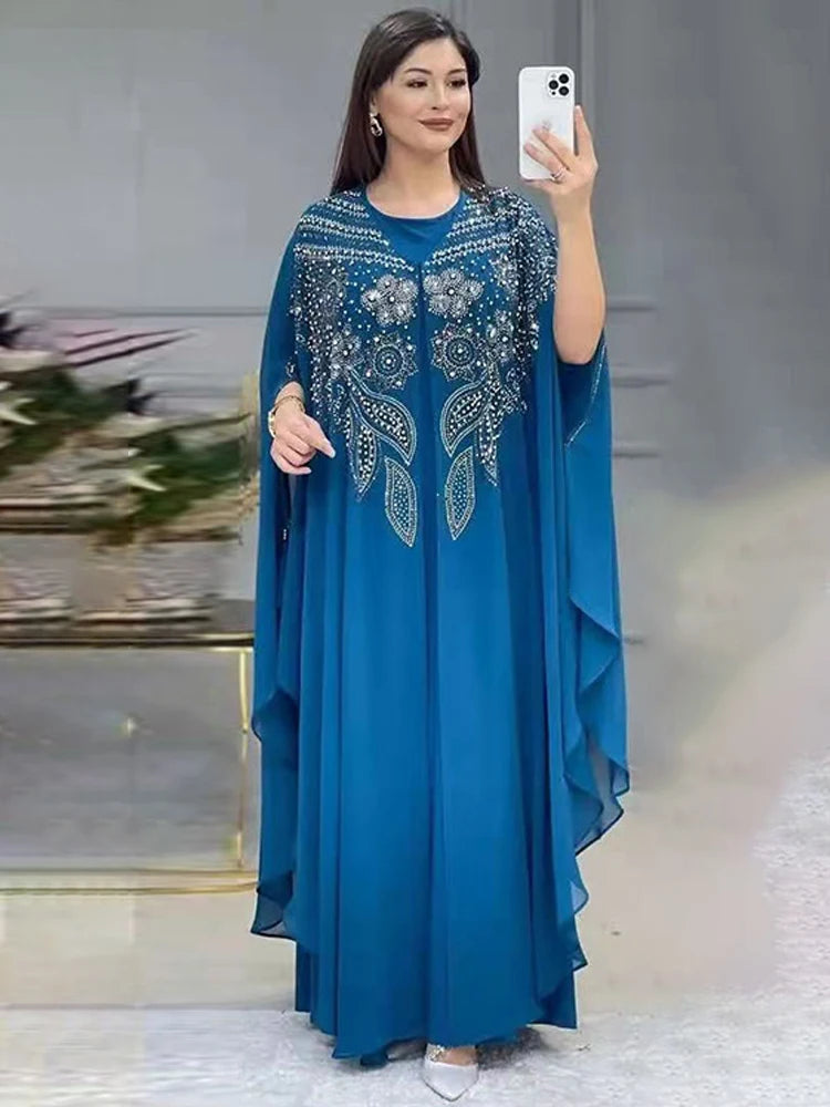 Women Luxury 2025 Chiffon Boubou Muslim Fashion Dress