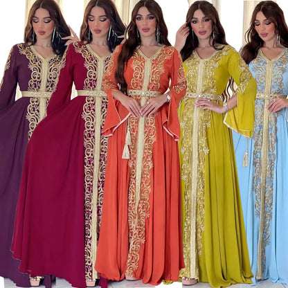 Eid Muslim Party Dress for Women Long Robe