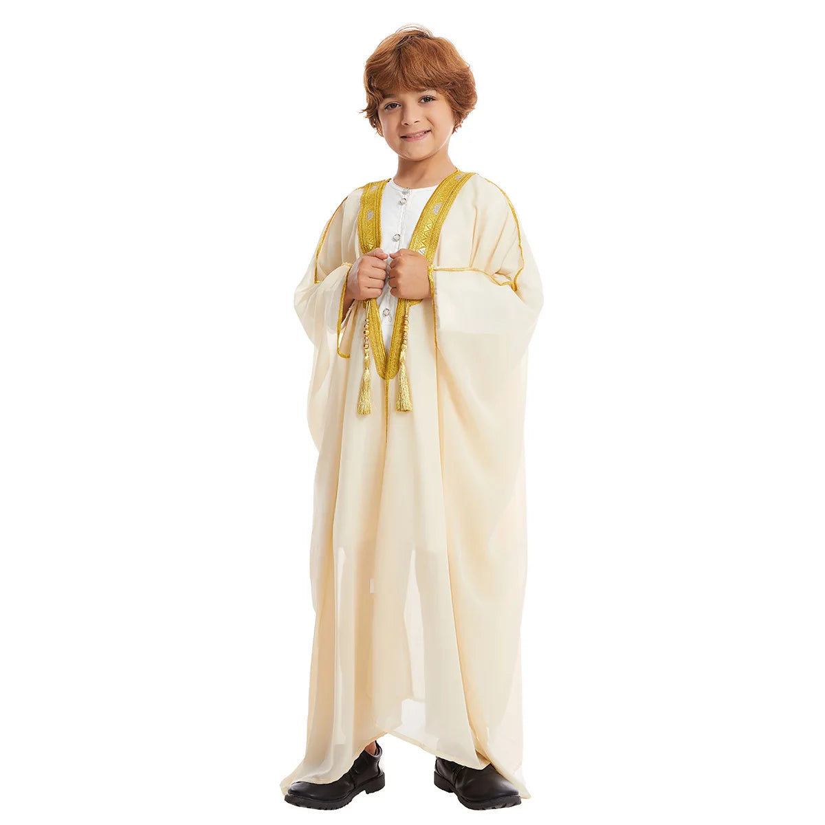 Modest East Kids Boy Robe Muslim Dress Islamic Dubai Saudi Children Open Stitch Abaya Prayer Ramadan Jubba Thobe Arab Clothing