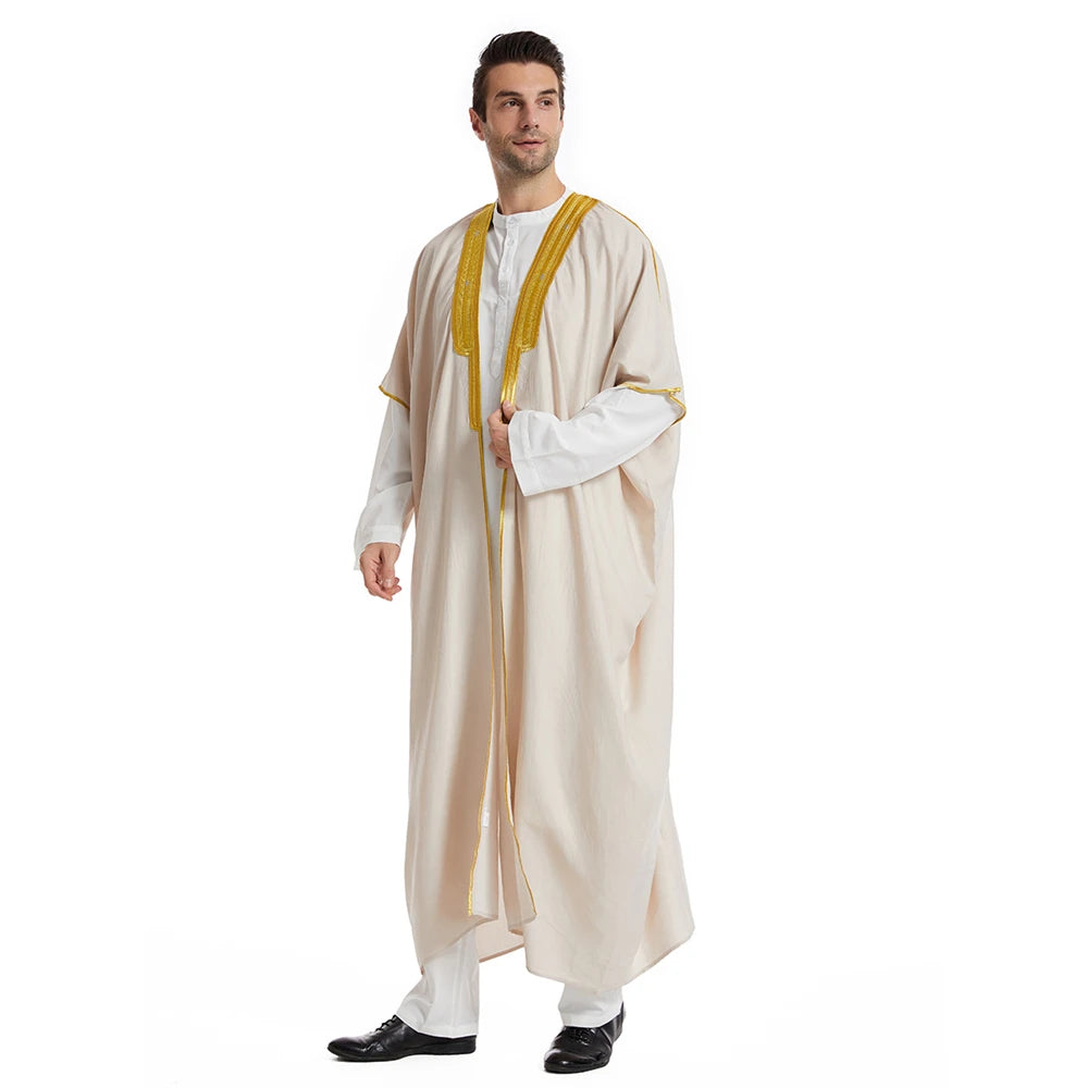 Middle East Mens Robe Muslim Dress Kimono Dishdasha Clothing Islamic  Jubba Thobe