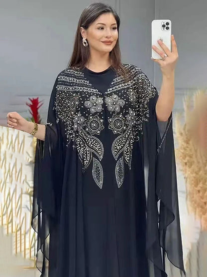 Women Luxury 2025 Chiffon Boubou Muslim Fashion Dress