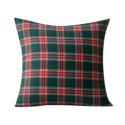 45x45cm Square Pillow Cases Christmas Scottish Tartan Plaid Cushion Covers Bed Sofa Pad Party Decor Snowflake Throw Pillow Cover