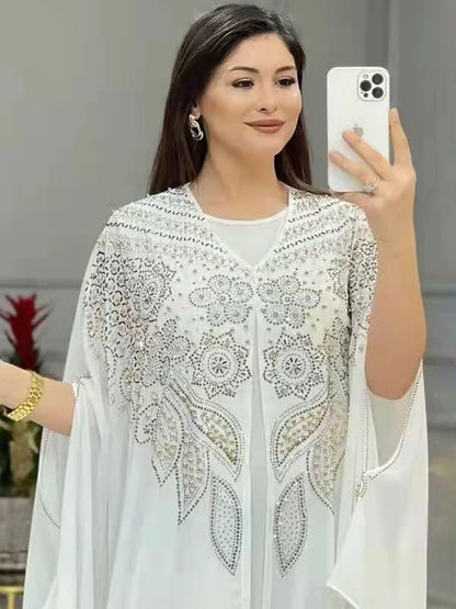 Women Luxury 2025 Chiffon Boubou Muslim Fashion Dress