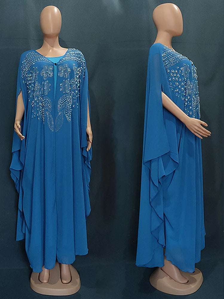 Women Luxury 2025 Chiffon Boubou Muslim Fashion Dress