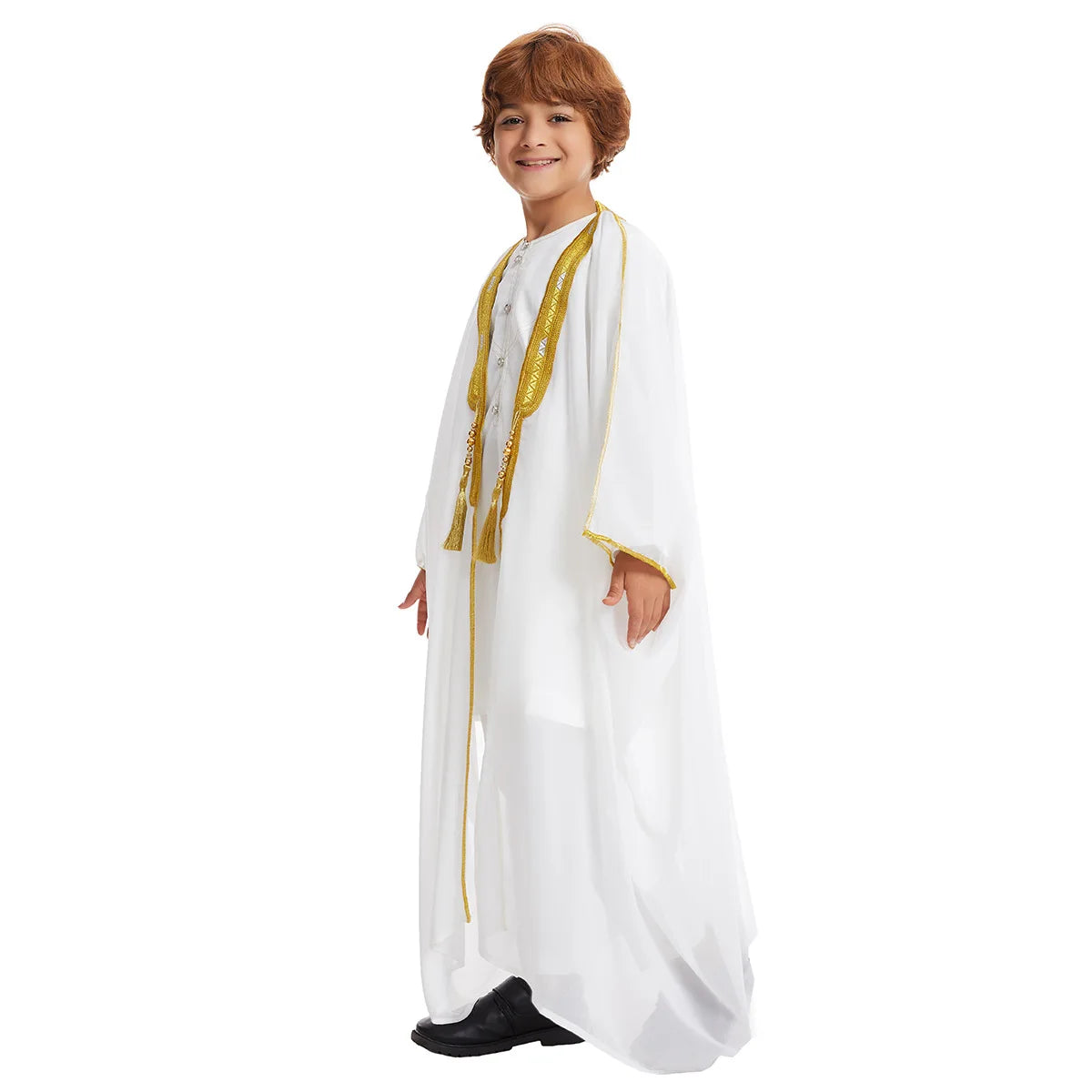 Modest East Kids Boy Robe Muslim Dress Islamic Dubai Saudi Children Open Stitch Abaya Prayer Ramadan Jubba Thobe Arab Clothing