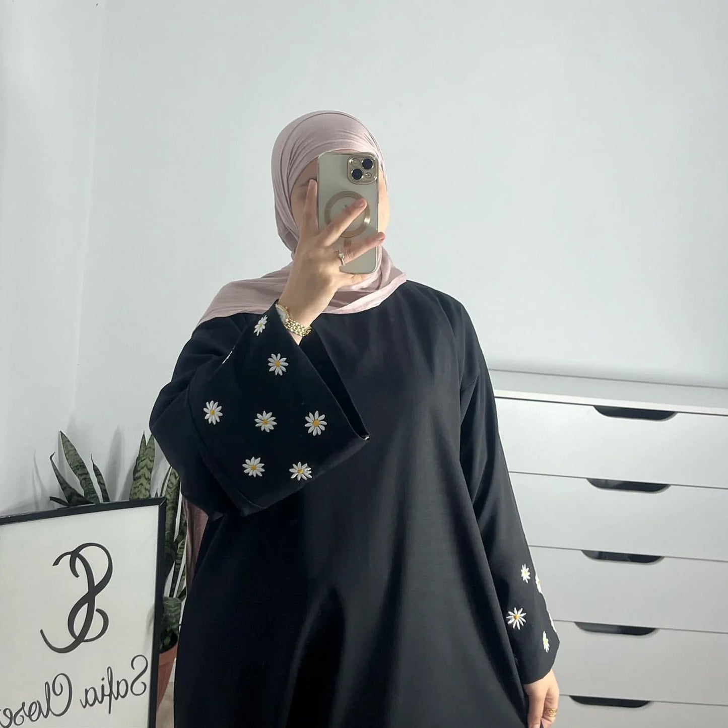 Eid Muslim Dubai Dresses for Women abaya Jalabiya Floral Embroidery Ramadan Morocco Dubai Robe Abayas Kaftan Islam Vestidos 2024