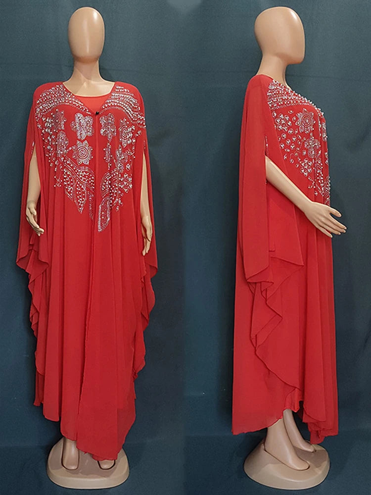 Women Luxury 2025 Chiffon Boubou Muslim Fashion Dress