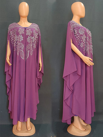 Women Luxury 2025 Chiffon Boubou Muslim Fashion Dress