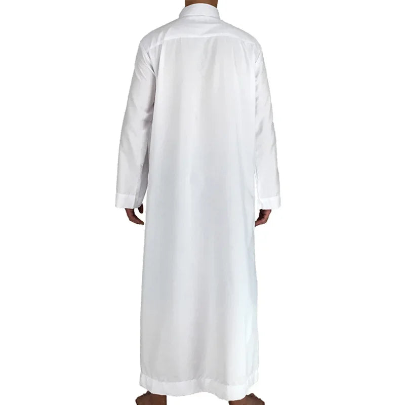 Abayas Men's Solid Color Crew Neck Jubba  Caftan