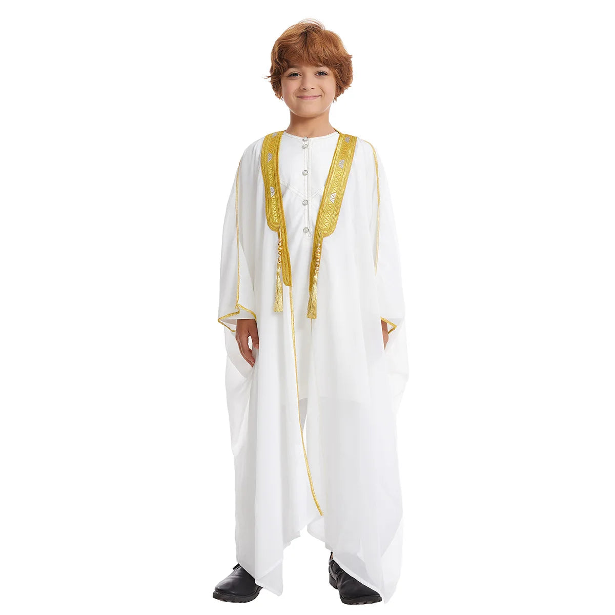 Modest East Kids Boy Robe Muslim Dress Islamic Dubai Saudi Children Open Stitch Abaya Prayer Ramadan Jubba Thobe Arab Clothing