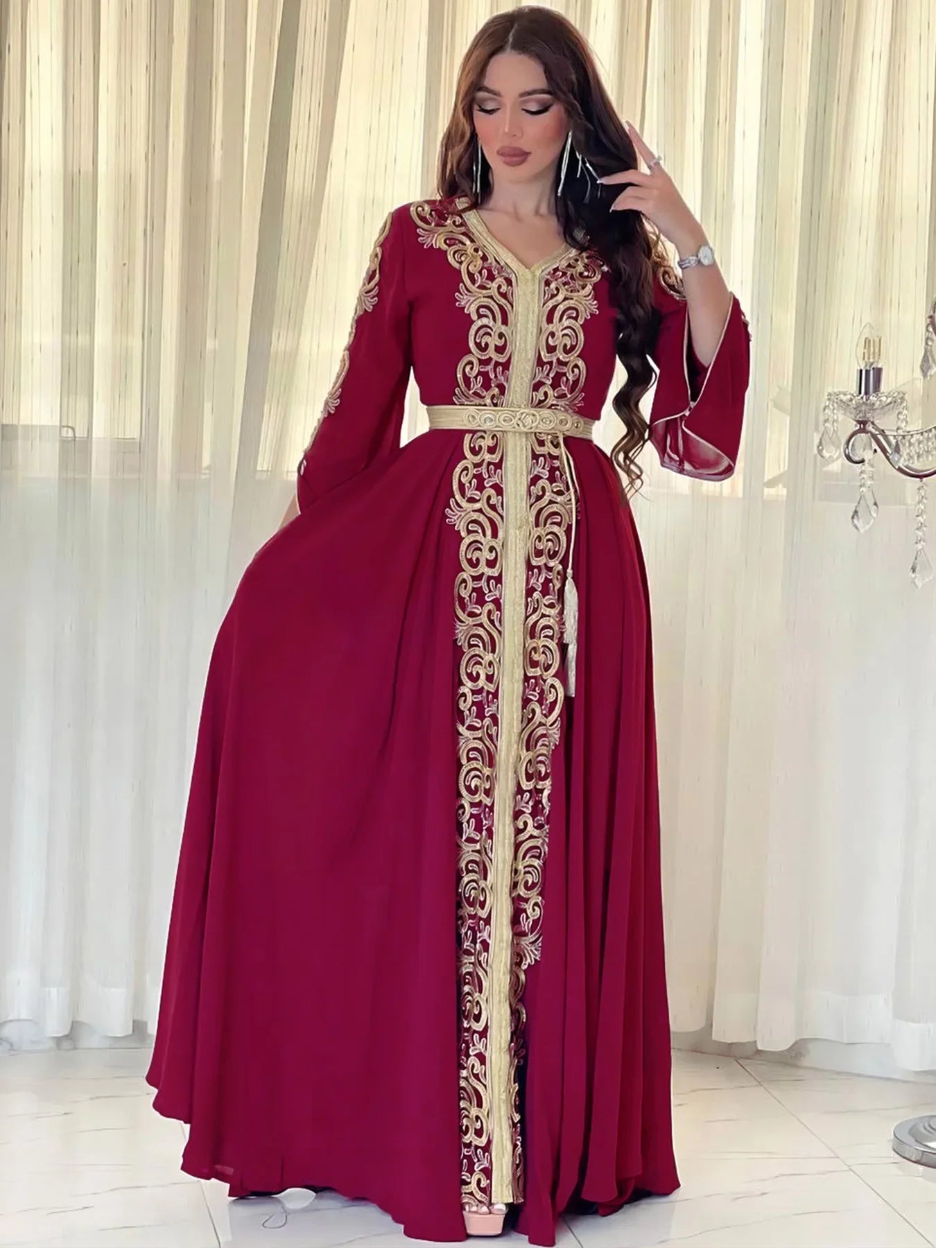 Eid Muslim Party Dress for Women Long Robe