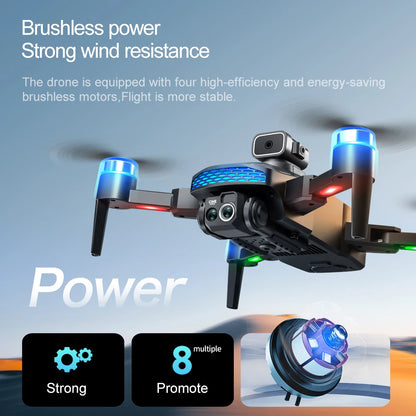 M6 Drone 8K HD Dual Camera Brushless With Screen Aerial Photography Optical Flow Obstacle Avoidance Folding RC Airplane Toy Gift