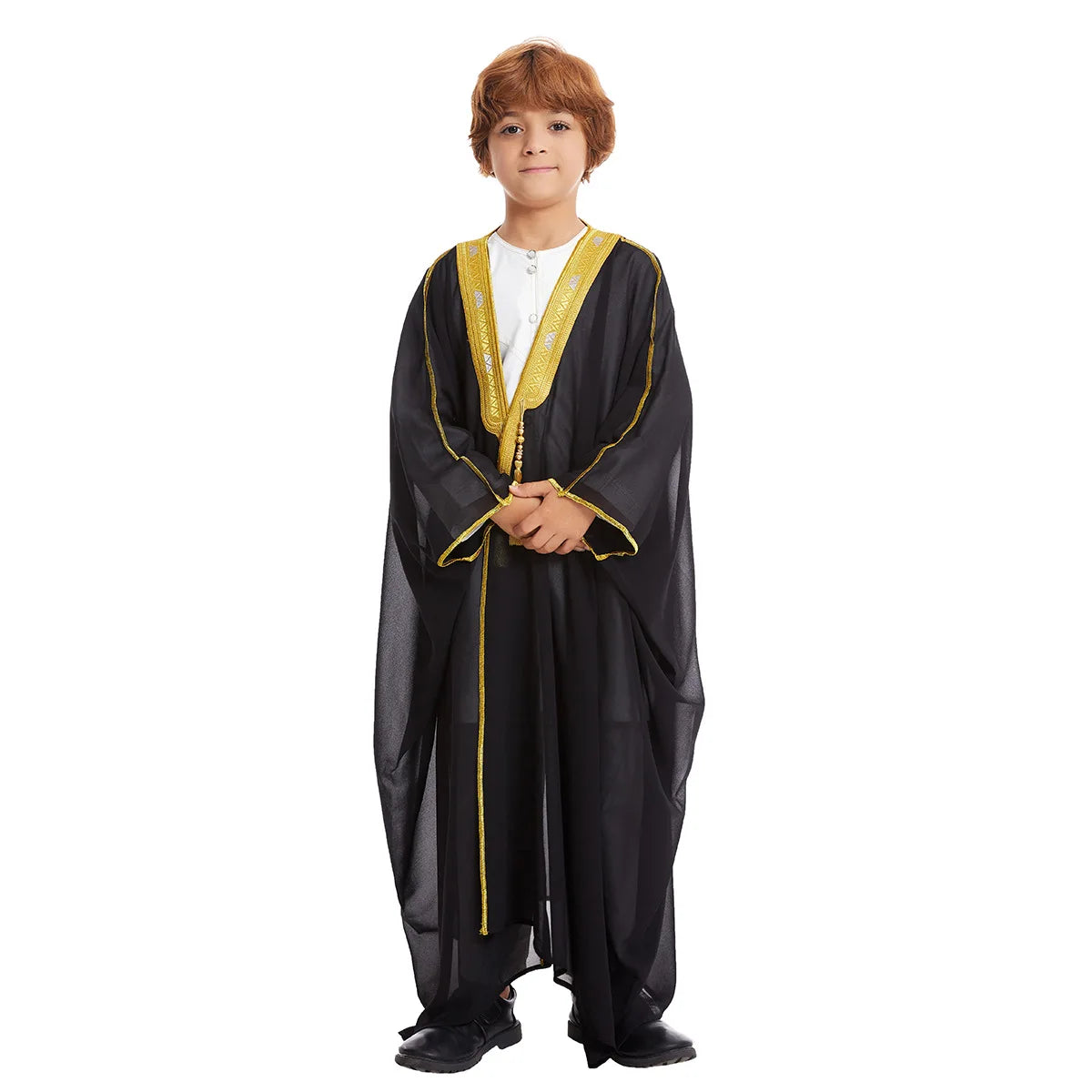 Modest East Kids Boy Robe Muslim Dress Islamic Dubai Saudi Children Open Stitch Abaya Prayer Ramadan Jubba Thobe Arab Clothing