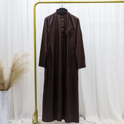 Muslim Eid Men Long Robe Kimono Dishdasha Abaya Kaftan Jubba Thobe