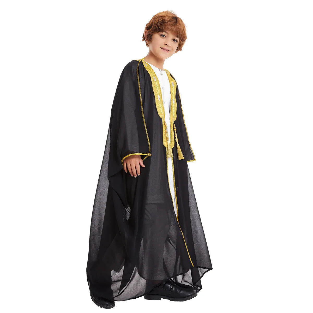 Modest East Kids Boy Robe Muslim Dress Islamic Dubai Saudi Children Open Stitch Abaya Prayer Ramadan Jubba Thobe Arab Clothing