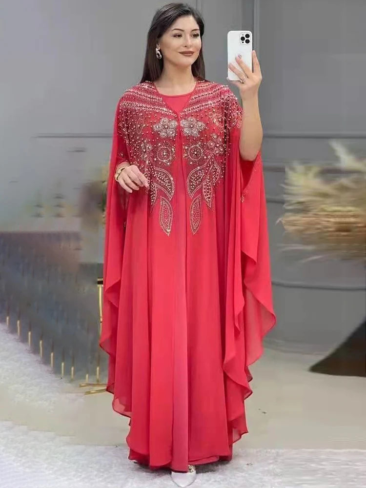 Women Luxury 2025 Chiffon Boubou Muslim Fashion Dress