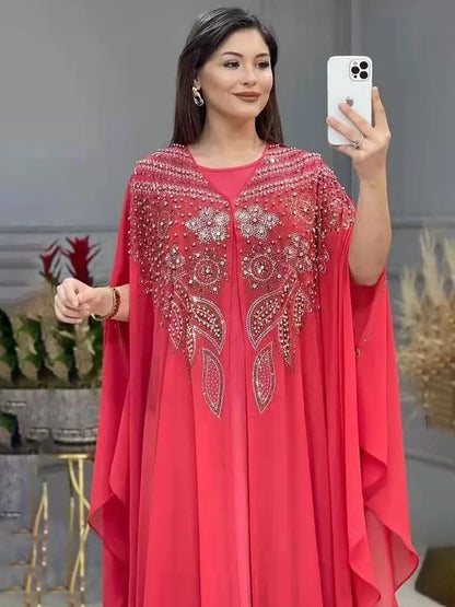 Women Luxury 2025 Chiffon Boubou Muslim Fashion Dress