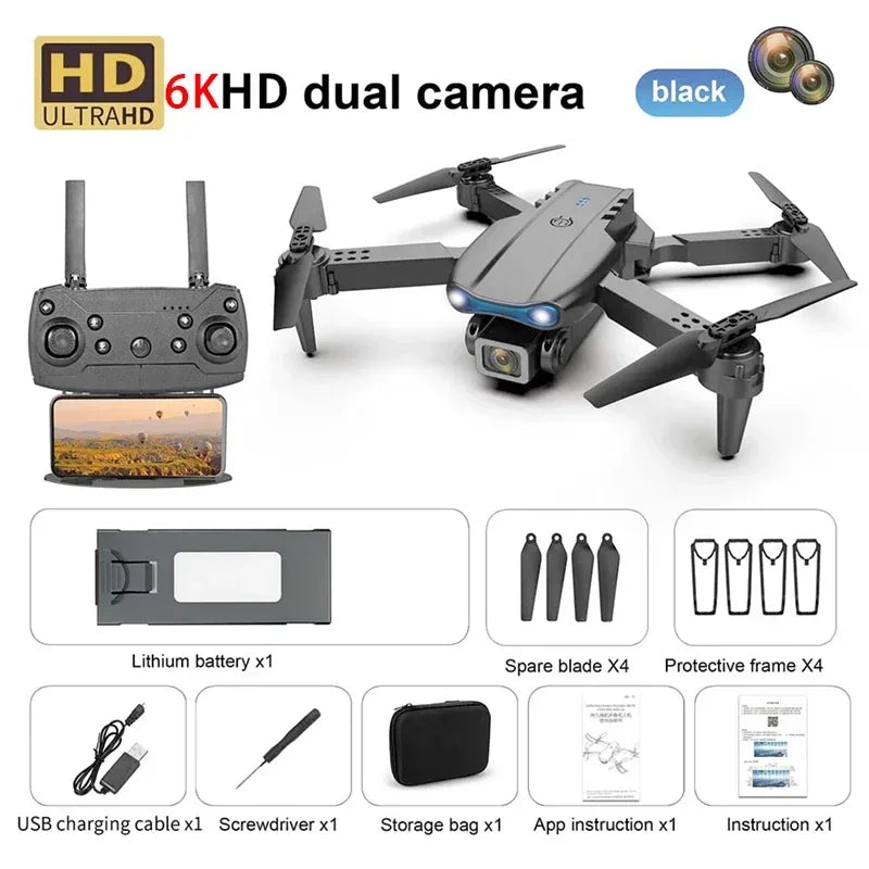 New E99 PRO Drones GPS Profesional 8K with HD Camera FPV 5G Wifi Brushless Motor Foldable RC Quadcopter Obstacle Avoidance Dron