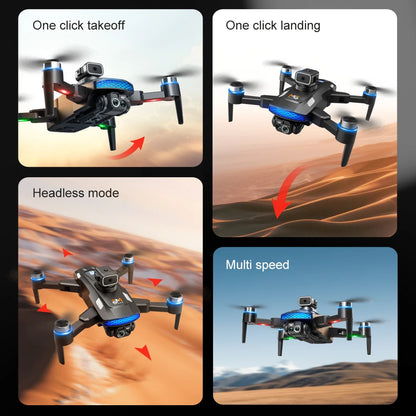 M6 Drone 8K HD Dual Camera Brushless With Screen Aerial Photography Optical Flow Obstacle Avoidance Folding RC Airplane Toy Gift