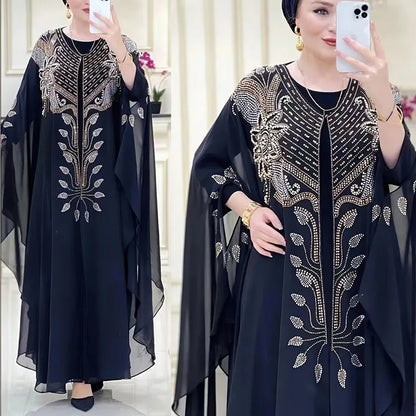 Women Luxury 2025 Chiffon Boubou Muslim Fashion Dress