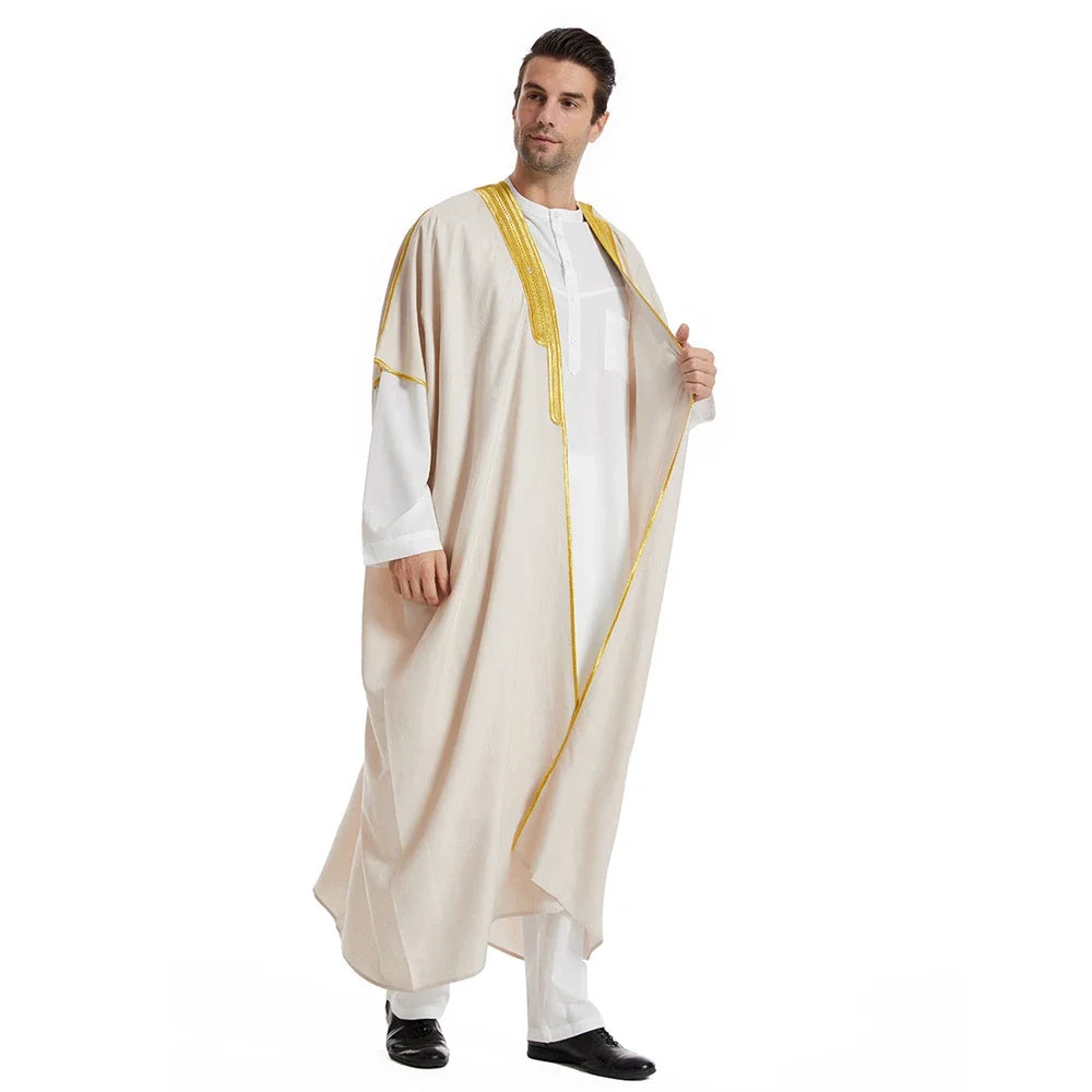 Middle East Mens Robe Muslim Dress Kimono Dishdasha Clothing Islamic  Jubba Thobe