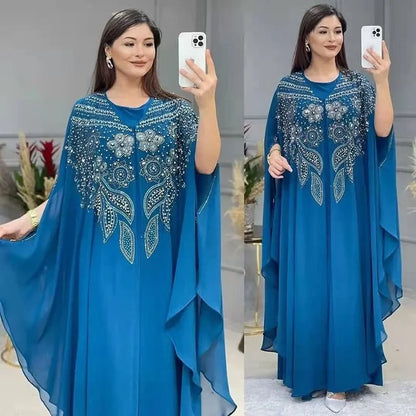 Women Luxury 2025 Chiffon Boubou Muslim Fashion Dress