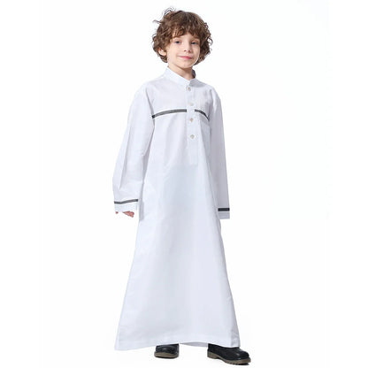 Muslim Boys Robe Kids Abaya Kaftan Prayer Islam Clothing Long Sleeve