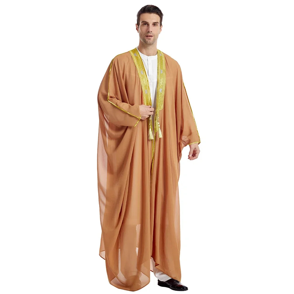 Middle East Mens Robe Muslim Dress Kimono Dishdasha Clothing Islamic  Jubba Thobe