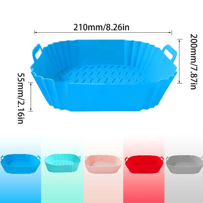 Air Fryer Silicone Liners Pot,Airfryer Basket Cooking Gadgets ,Reusable Baking Tray Non-stick Pizza Pan Oven Kitchen Accessories