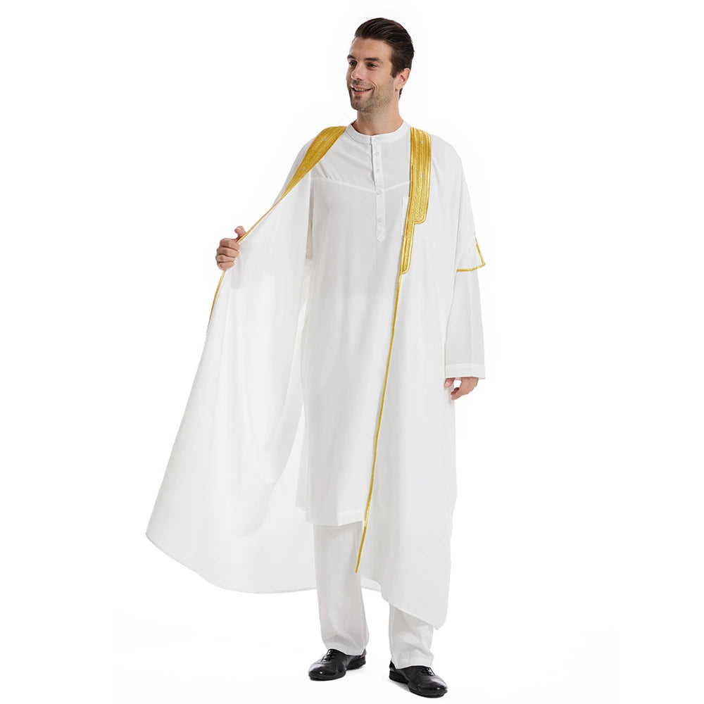 Middle East Mens Robe Muslim Dress Kimono Dishdasha Clothing Islamic  Jubba Thobe