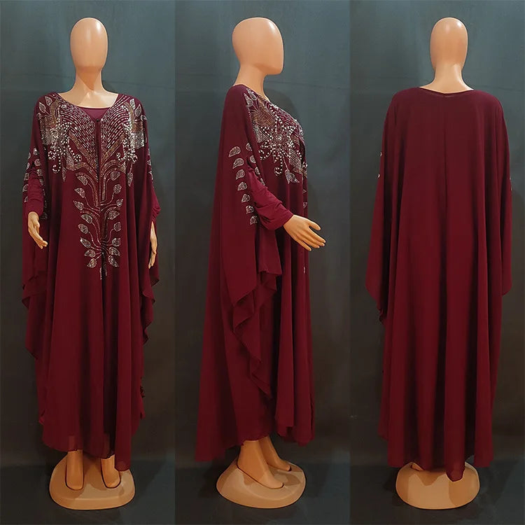 Women Luxury 2025 Chiffon Boubou Muslim Fashion Dress