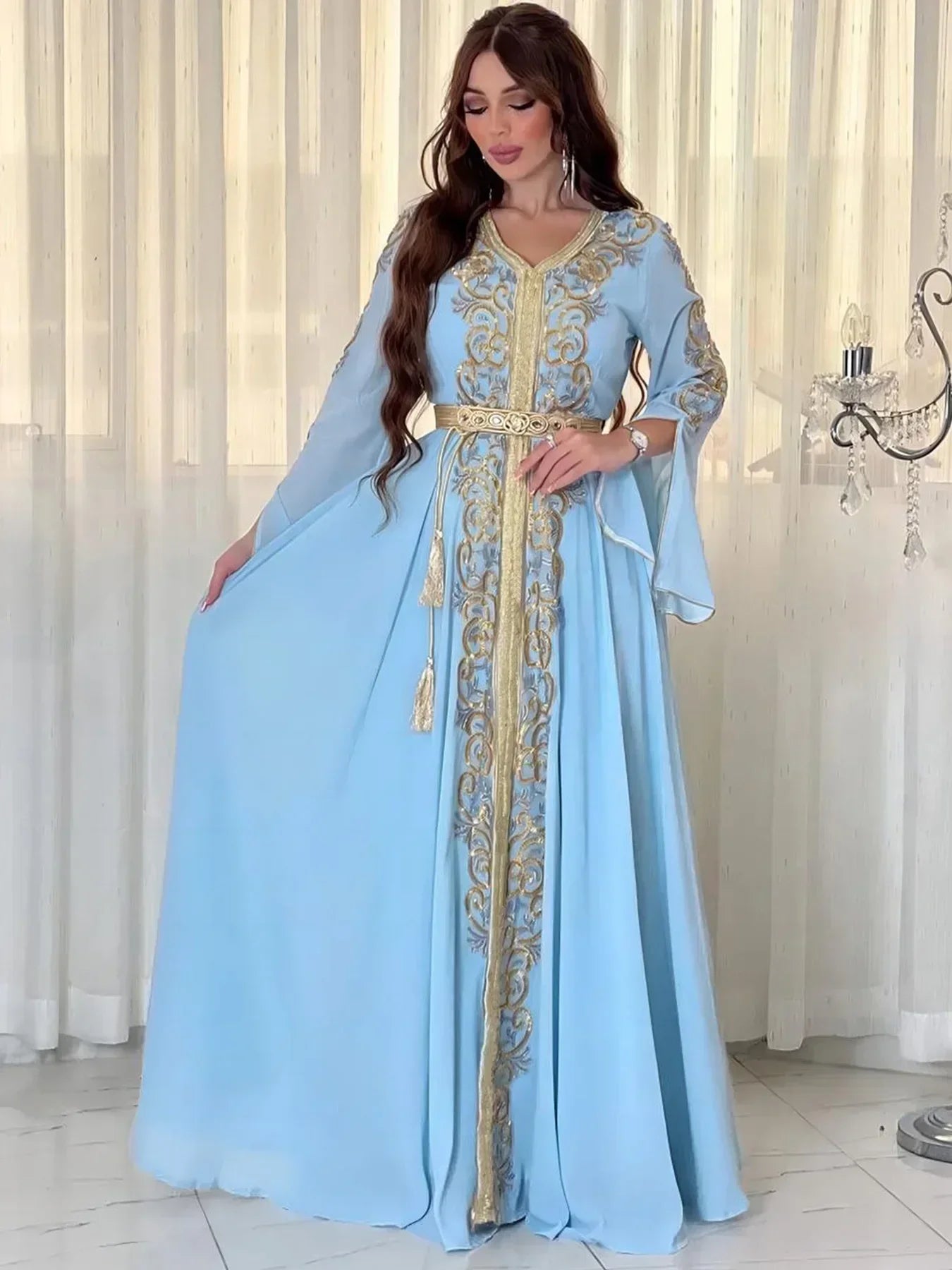 Eid Muslim Party Dress for Women Long Robe