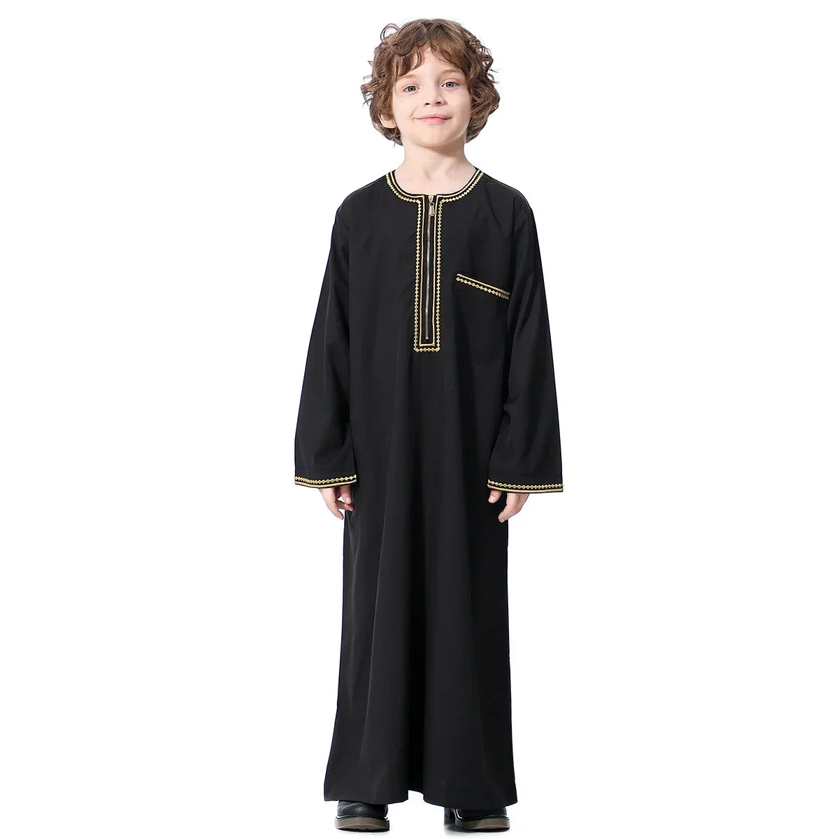 Muslim Boys Robe Kids Abaya Kaftan Prayer Islam Clothing Long Sleeve