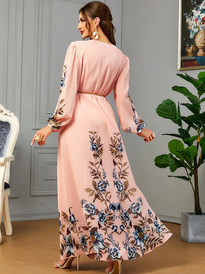 New Style Elegant Women's Long Skirt Digital Printed Dress